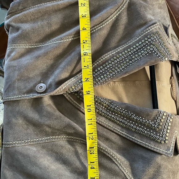 Studded Brown Leather Jacket - Picture 14 of 14